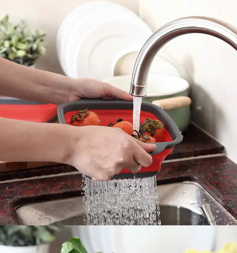 Collapsible Silicone Drain Basket – Space-Saving Strainer for Every Kitchen