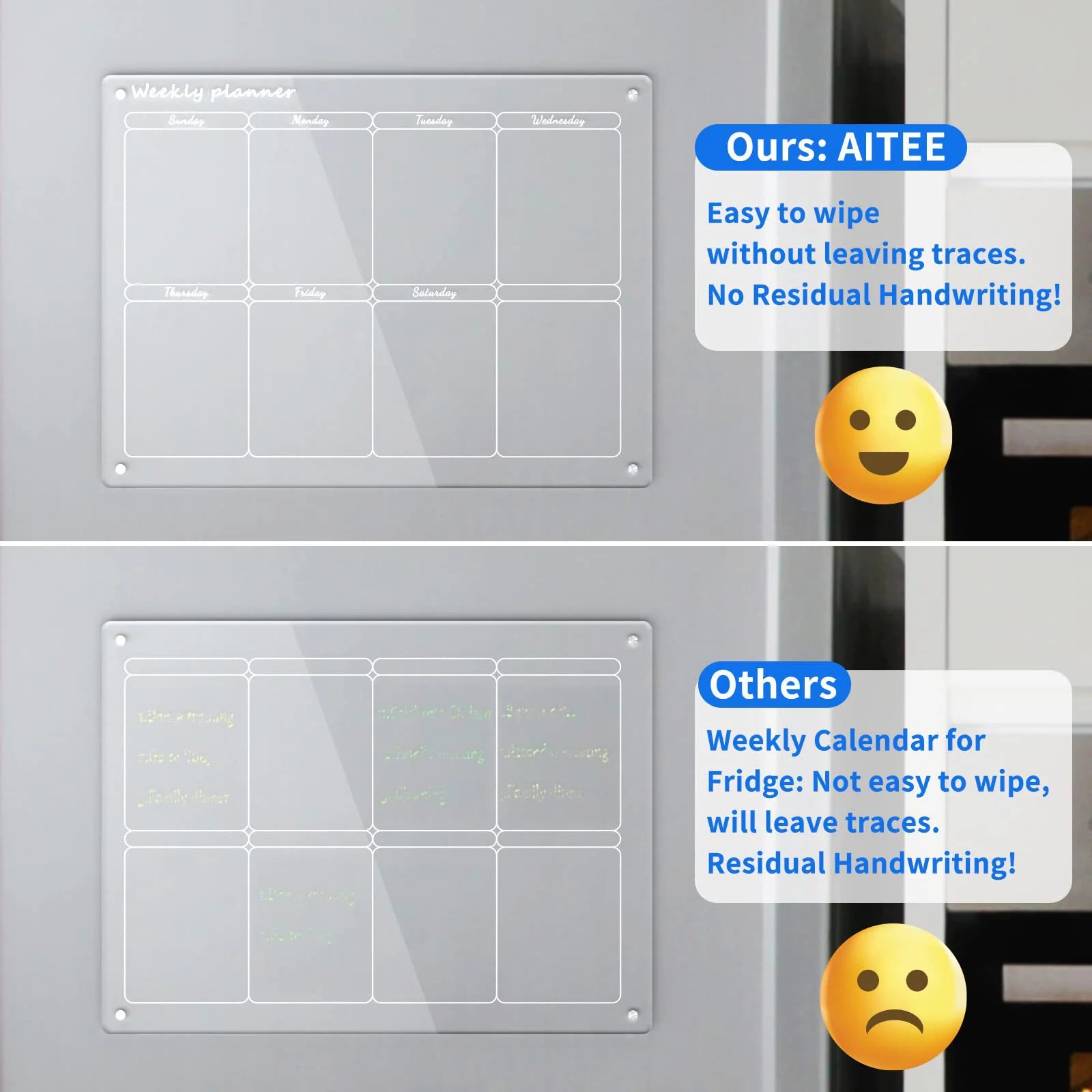 AcryClear™ Magnetic Fridge Calendar – Transparent Dry-Erase Organizer