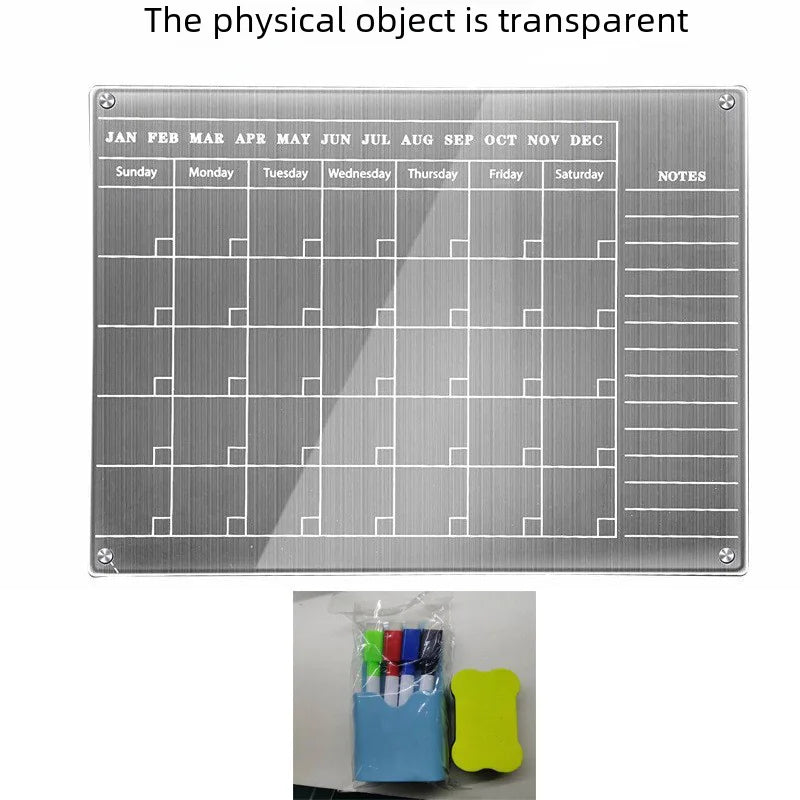 AcryClear™ Magnetic Fridge Calendar – Transparent Dry-Erase Organizer