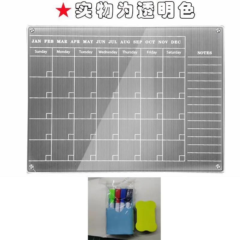 AcryClear™ Magnetic Fridge Calendar – Transparent Dry-Erase Organizer