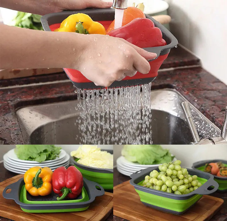 Collapsible Silicone Drain Basket – Space-Saving Strainer for Every Kitchen