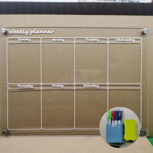 AcryClear™ Magnetic Fridge Calendar – Transparent Dry-Erase Organizer