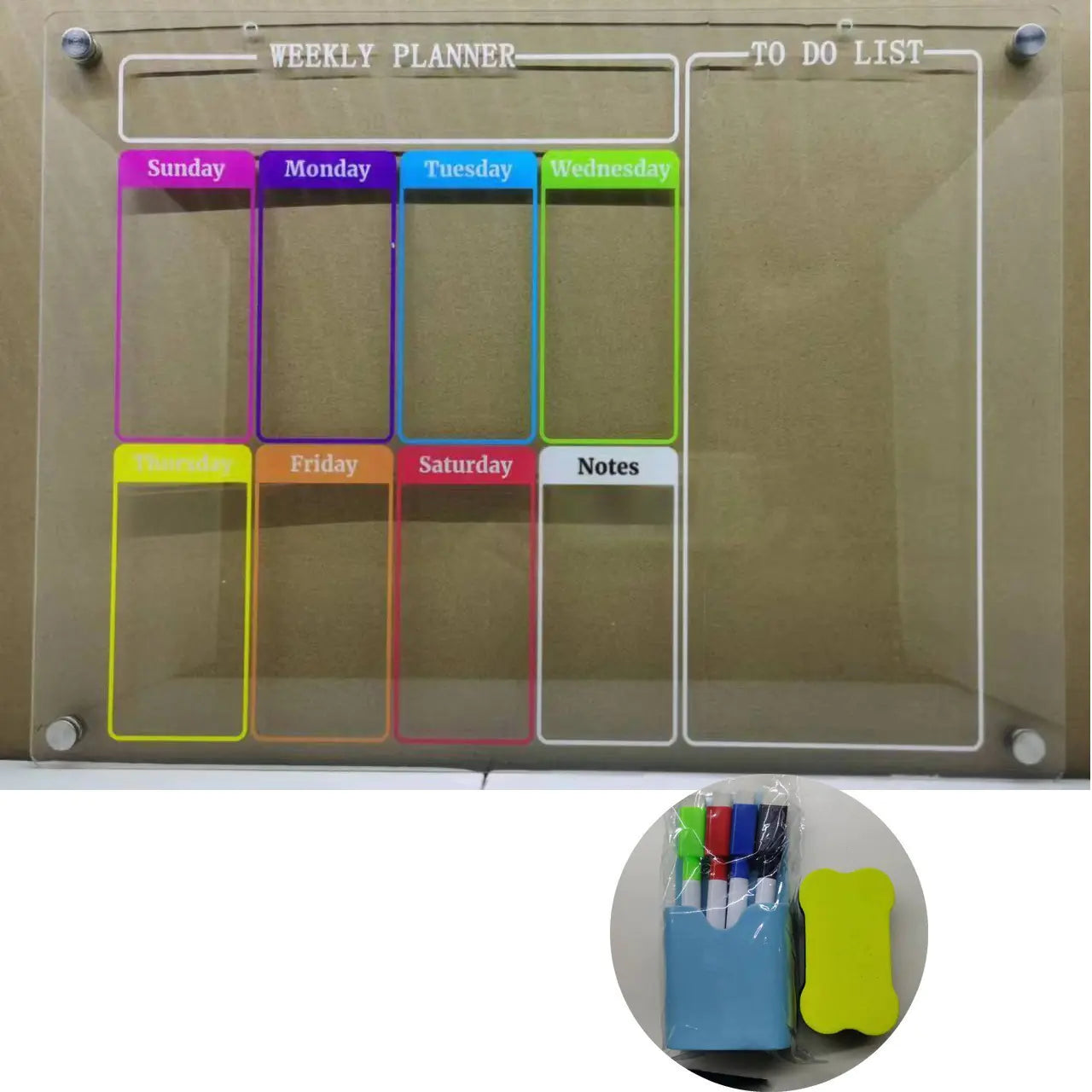 AcryClear™ Magnetic Fridge Calendar – Transparent Dry-Erase Organizer